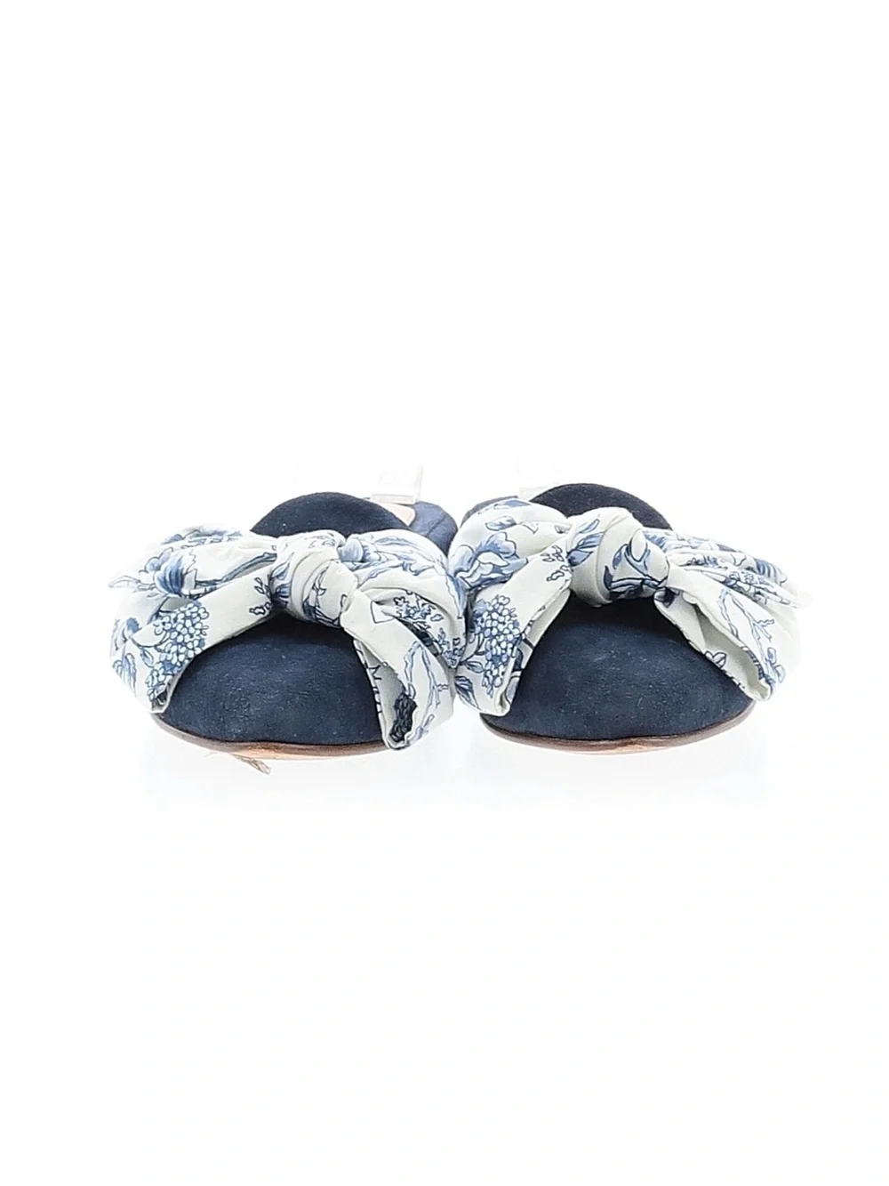 Margaux x Gal Meets Glam Navy Pointed Backless Mules with Blue-White Floral Bow - Picture 4 of 6